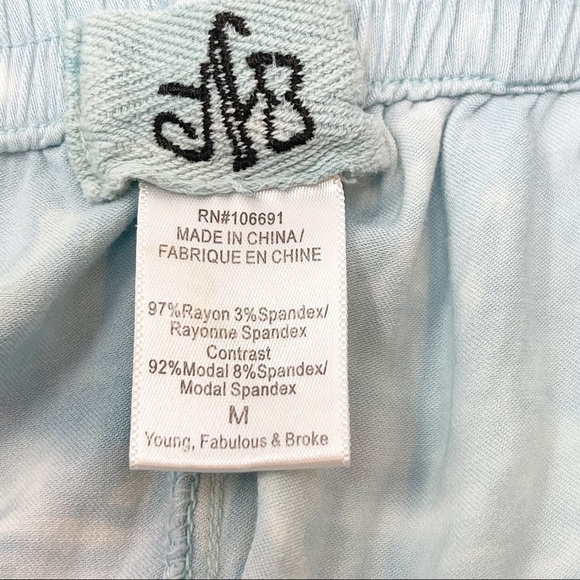 YOUNG FABULOUS & BROKE Women’s Blue Gray Tie Dye WEEKEND Jogger Pants - Picture 5 of 6